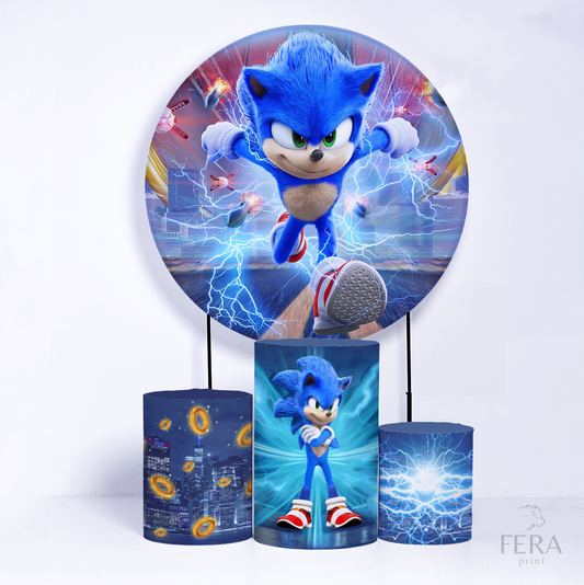 Kit Capa Cilindros + Capa Painel Ouriço Azul Sublimado