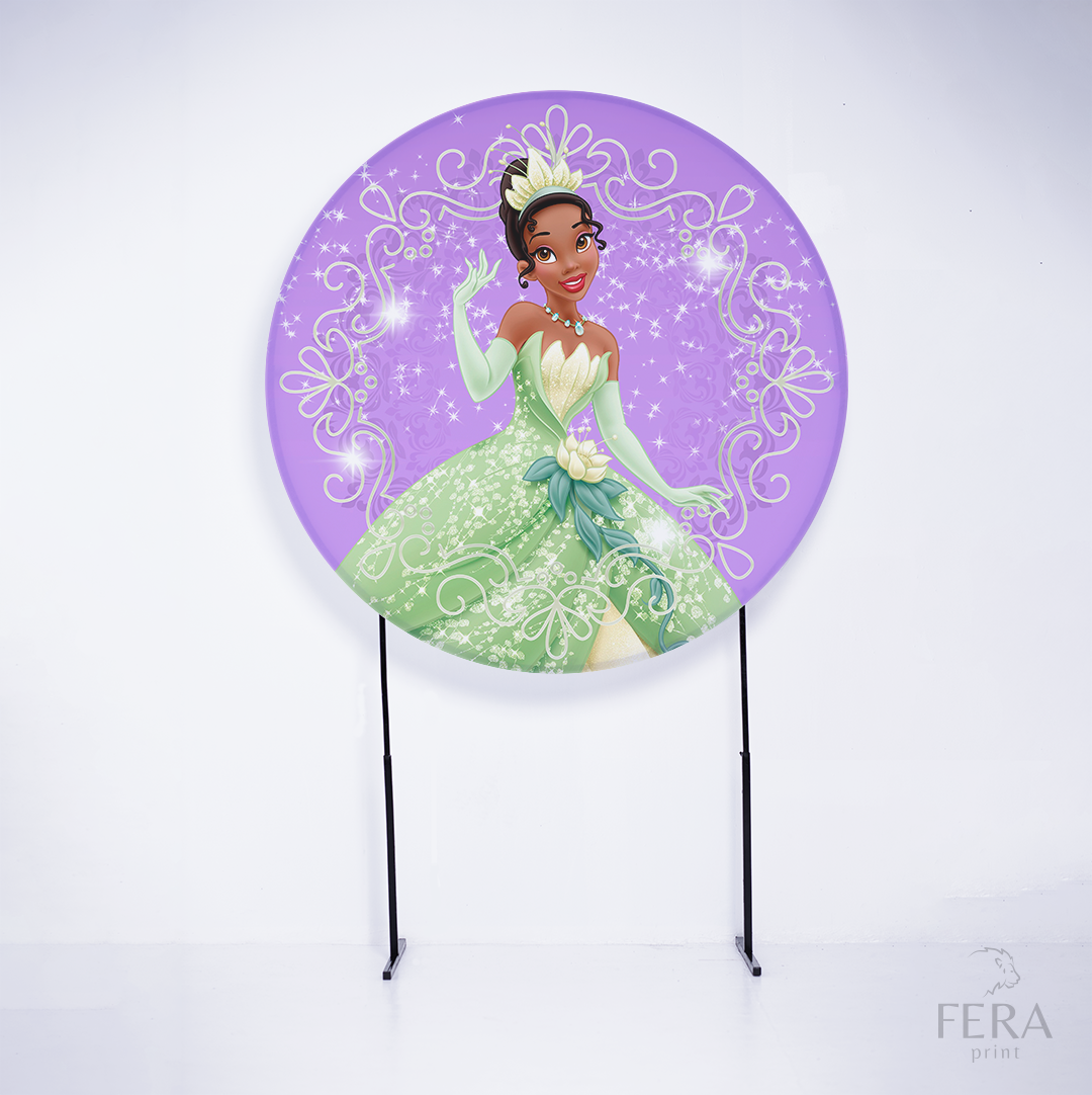 Painel Redondo Princesa Sapo Sublimado Sublimado