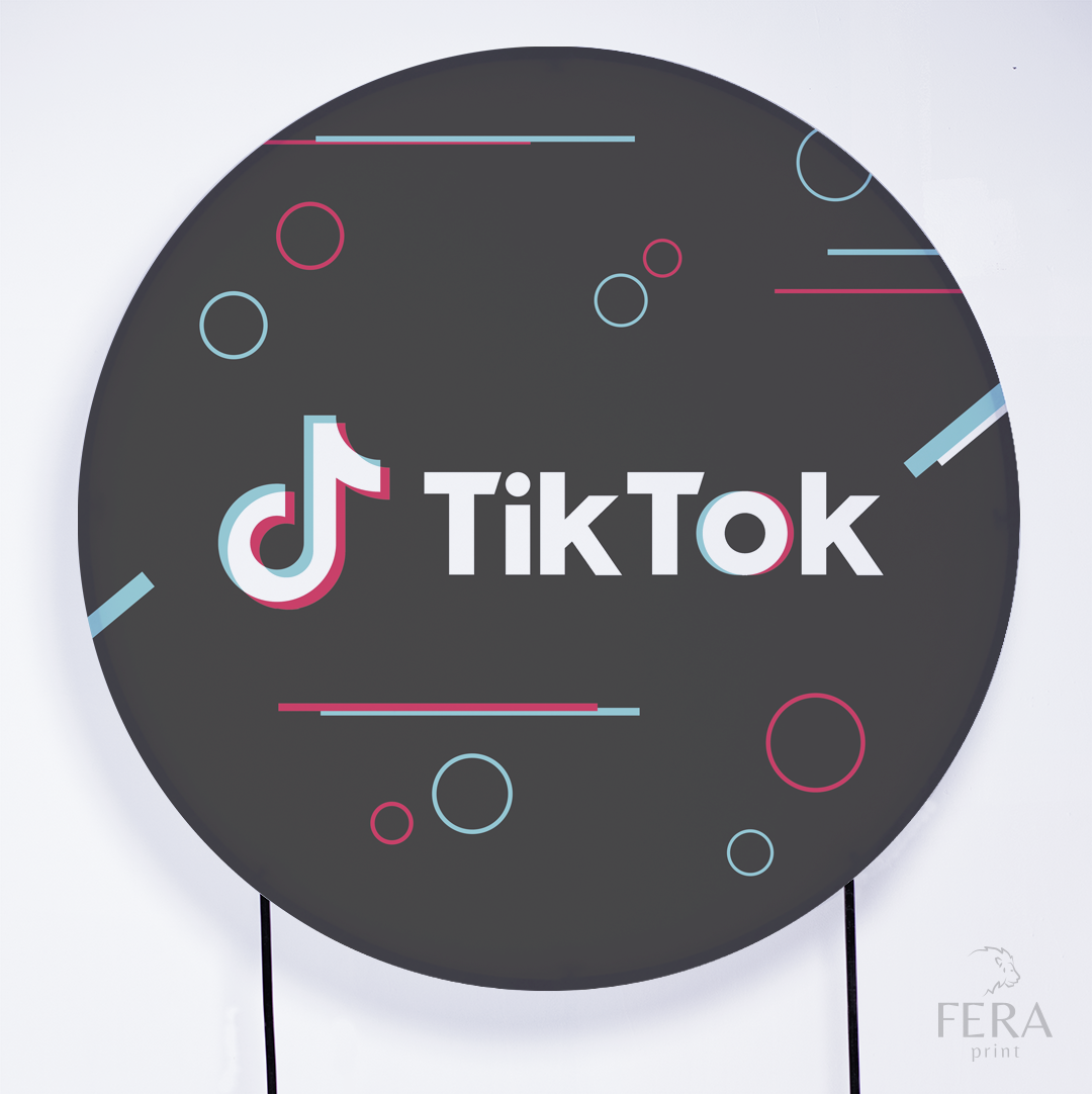 Painel Redondo Tik Preto Sublimado