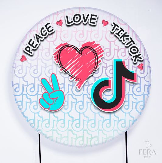 Painel Redondo Tik Love Sublimado