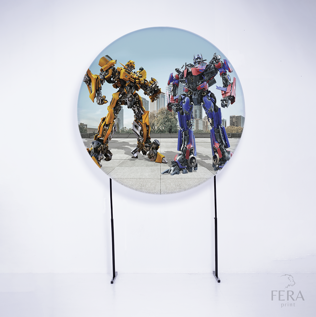 Painel Redondo Robôs Sublimado