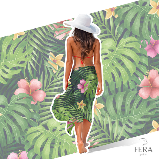 Canga/Pareô Sublimado Tropical 1,00x1,50m