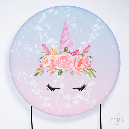 Painel Redondo Unicórnio Sublimado