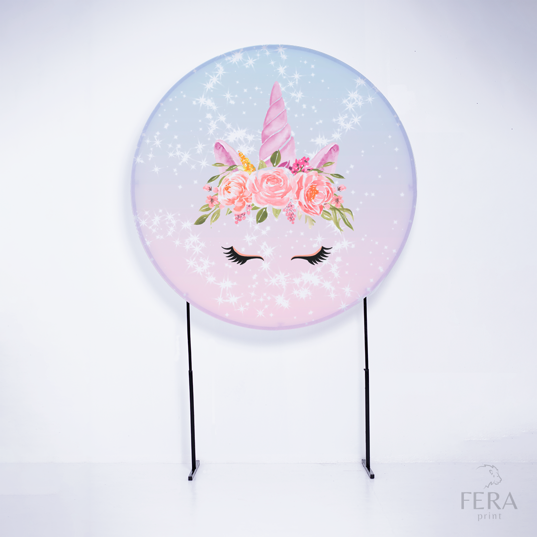 Painel Redondo Unicórnio Sublimado