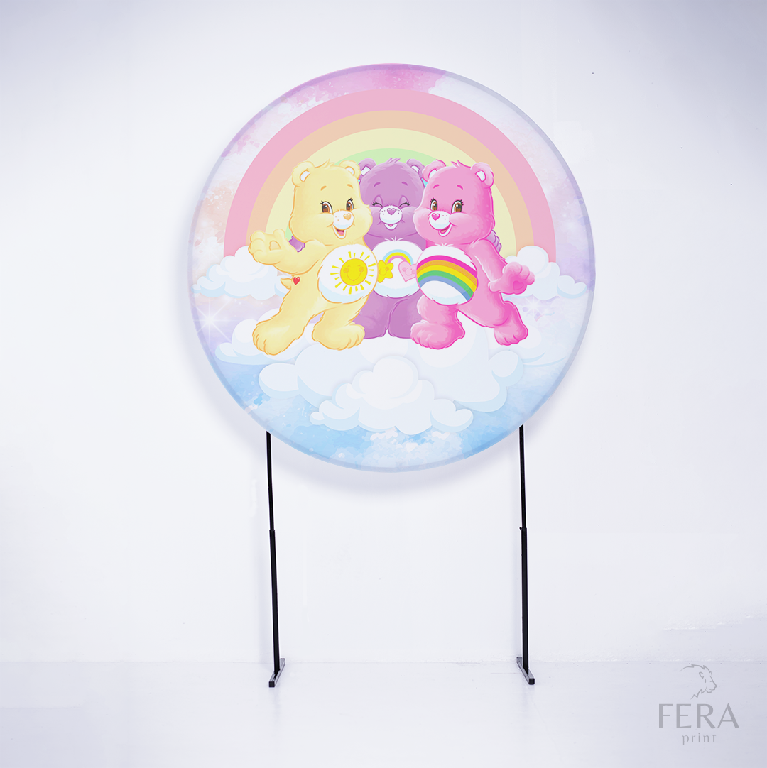 Painel Redondo Ursinhos Felizes Sublimado