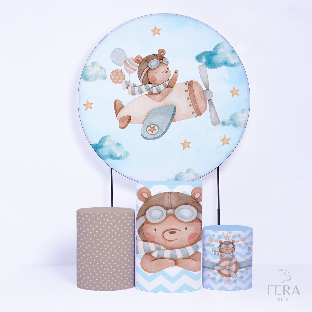 Kit Capa Cilindros + Capa Painel Urso Aviador Sublimado