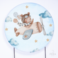 Painel Redondo Urso Avião Azul Sublimado