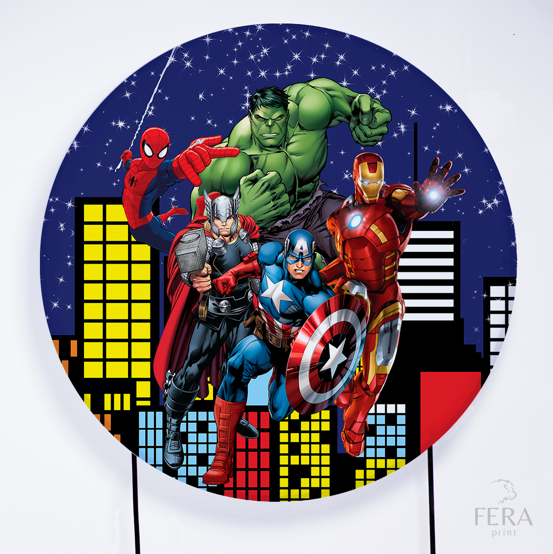 Painel Redondo Hérois Sublimado