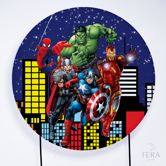 Painel Redondo Hérois Sublimado