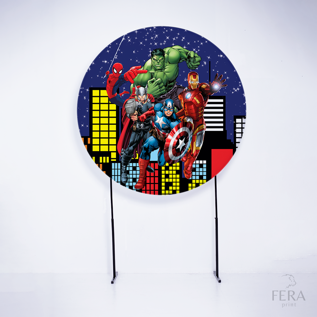 Painel Redondo Hérois Sublimado