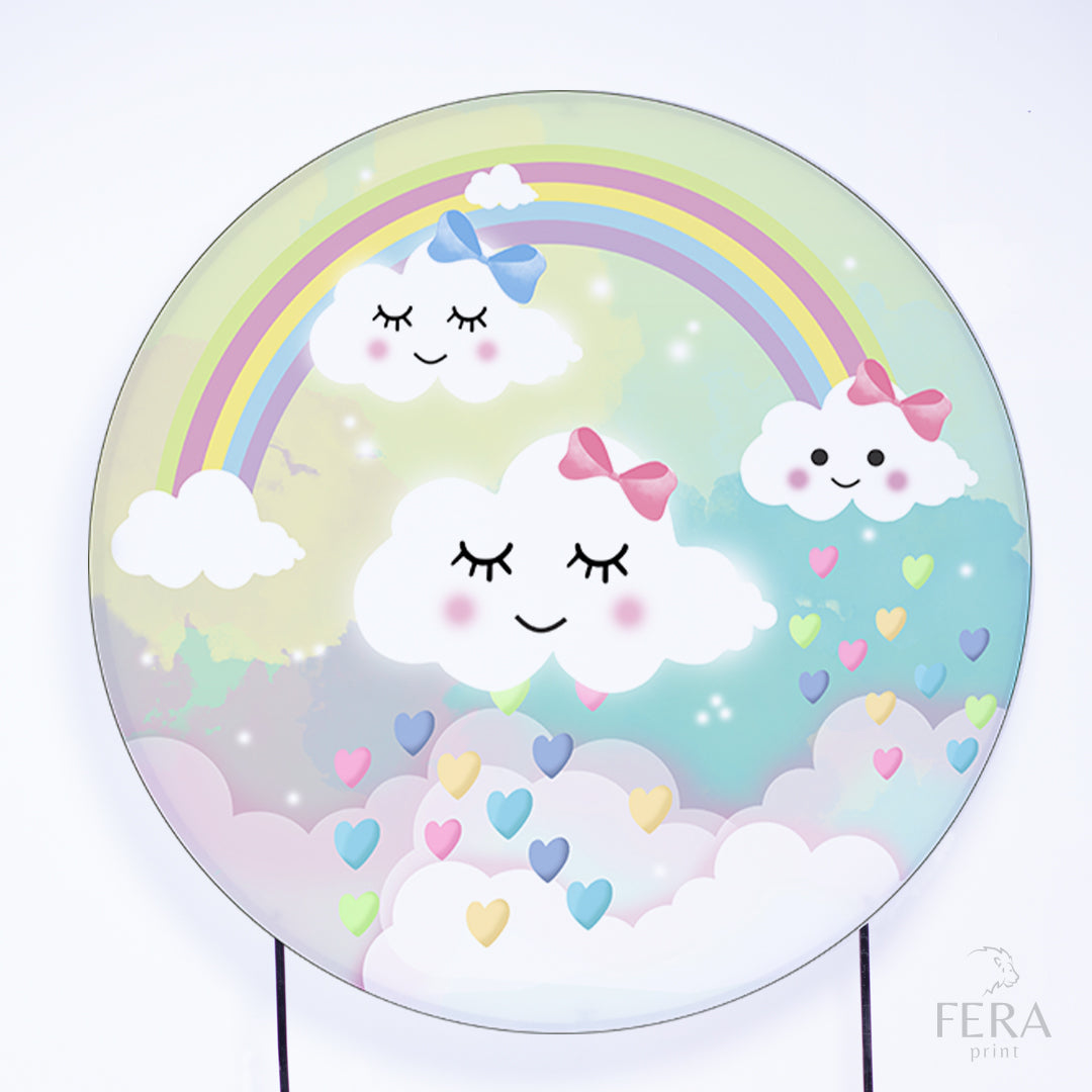 Painel Redondo Chuva de Amor Sublimado