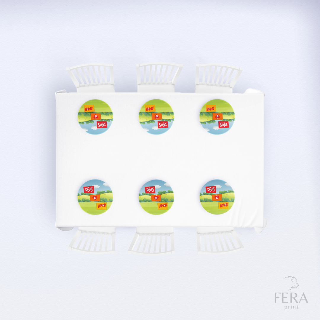 Kit 6 Capas de Sousplat Deus É Amor Sublimado