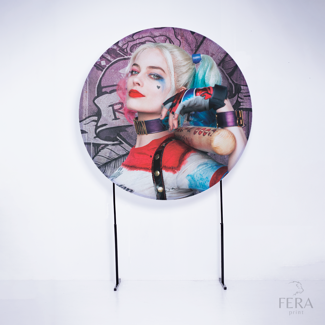 Painel Redondo Vilã Filme Sublimado