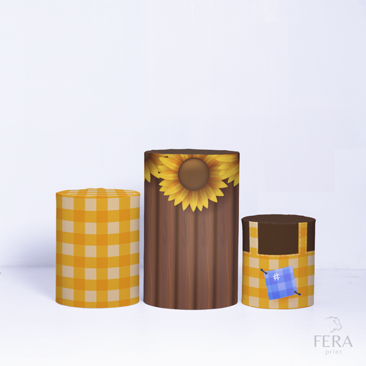 Trio Capa Cilindro Festa Junina Arraiá Amarelo c/ Elástico