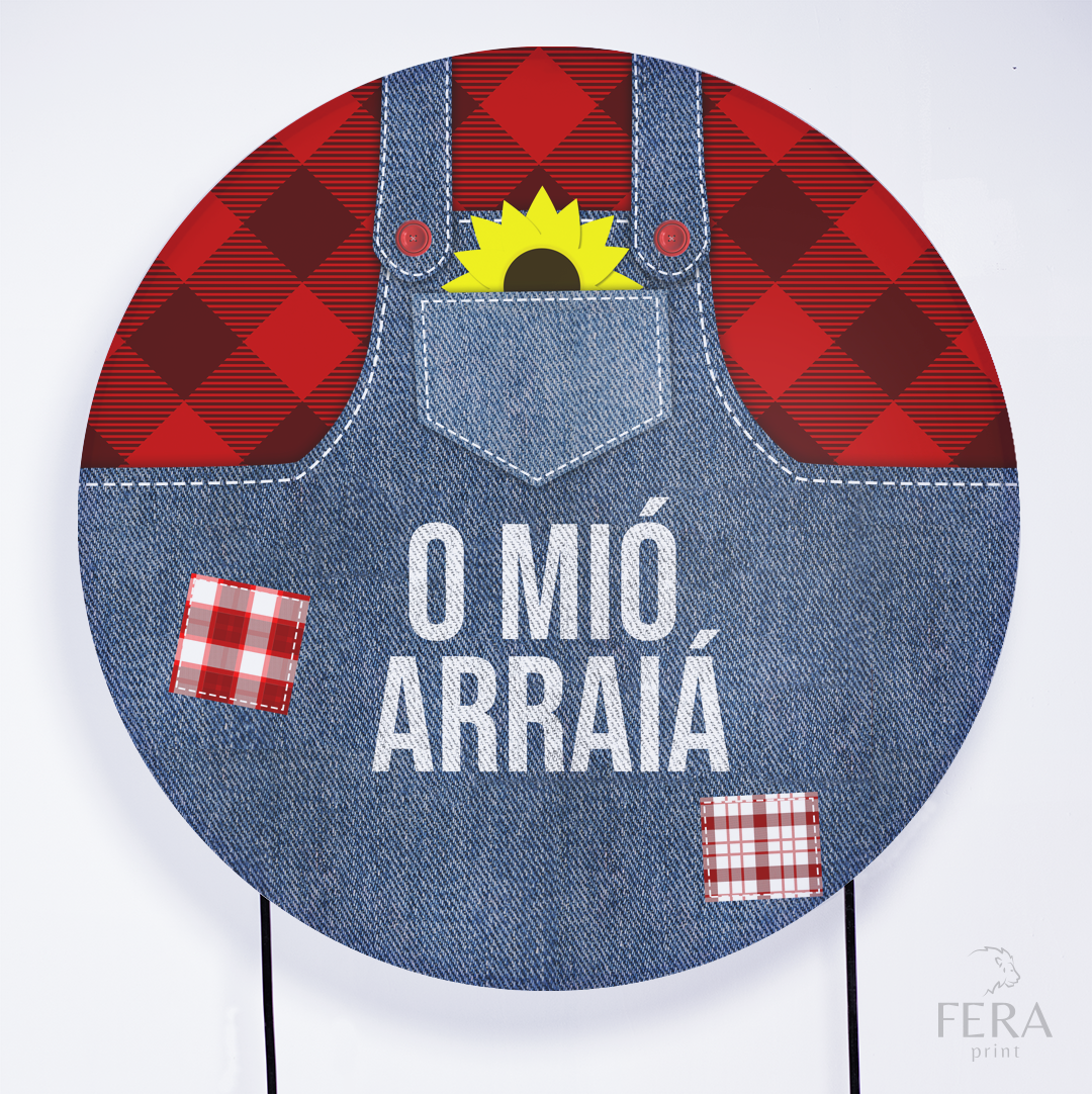 Kit Capa Cilindros + Capa Painel O Mió Arraiá Xadrez Vermelho Sublimado