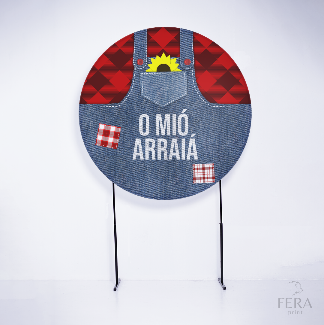 Kit Capa Cilindros + Capa Painel O Mió Arraiá Xadrez Vermelho Sublimado