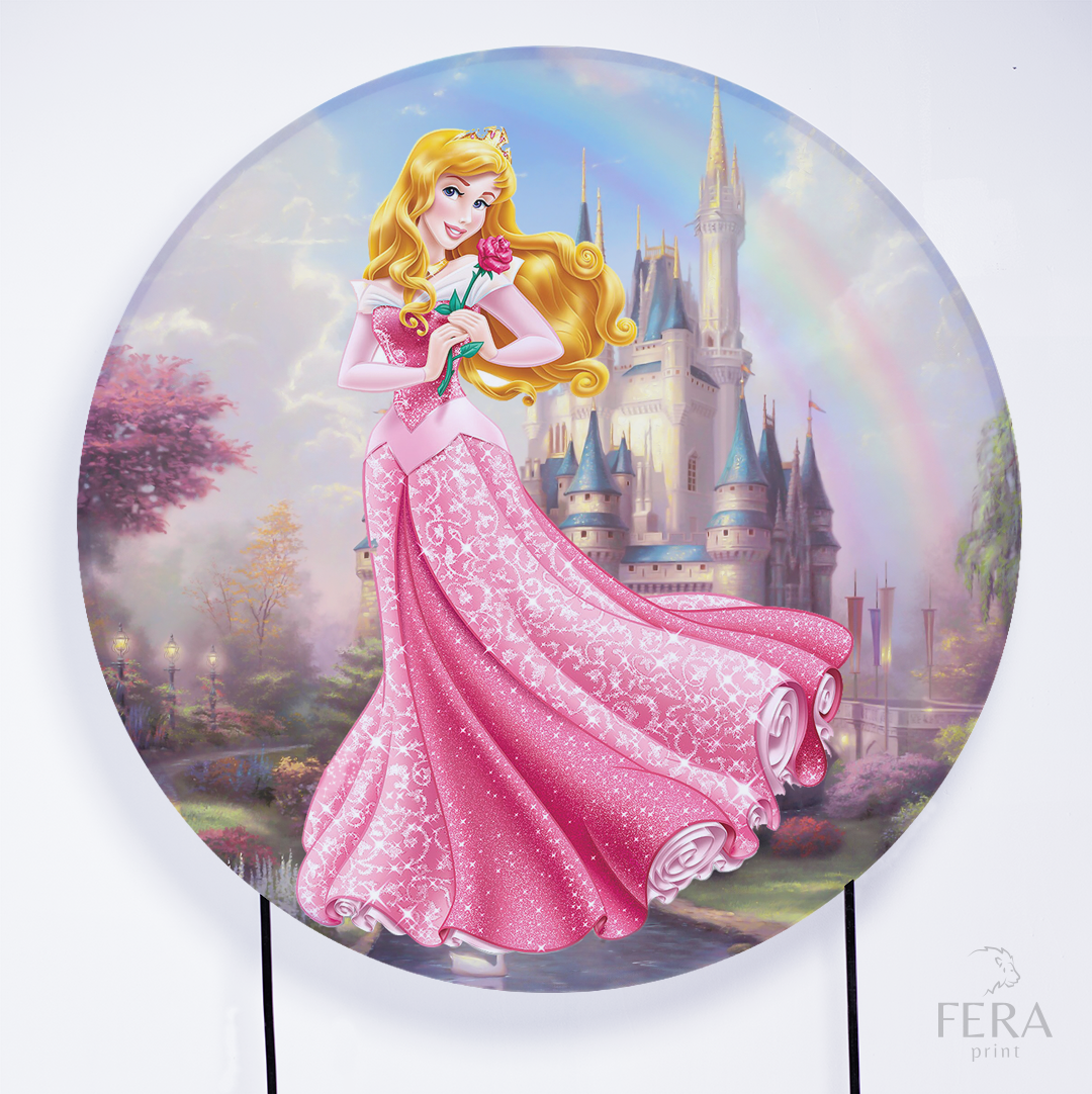 Painel Redondo Princesa Adormecida Sublimado