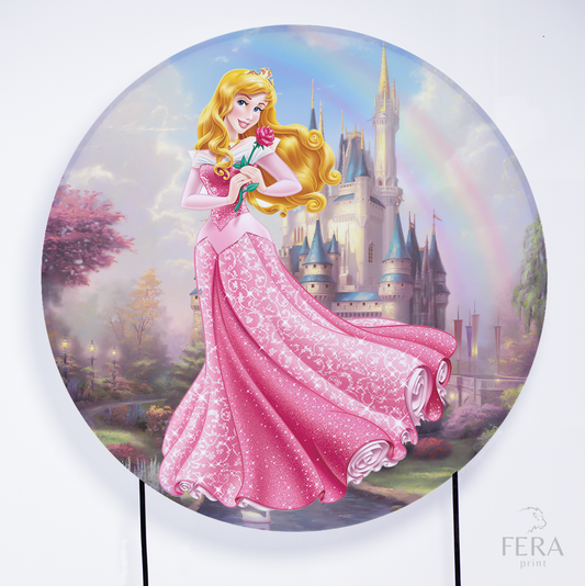 Painel Redondo Princesa Adormecida Sublimado