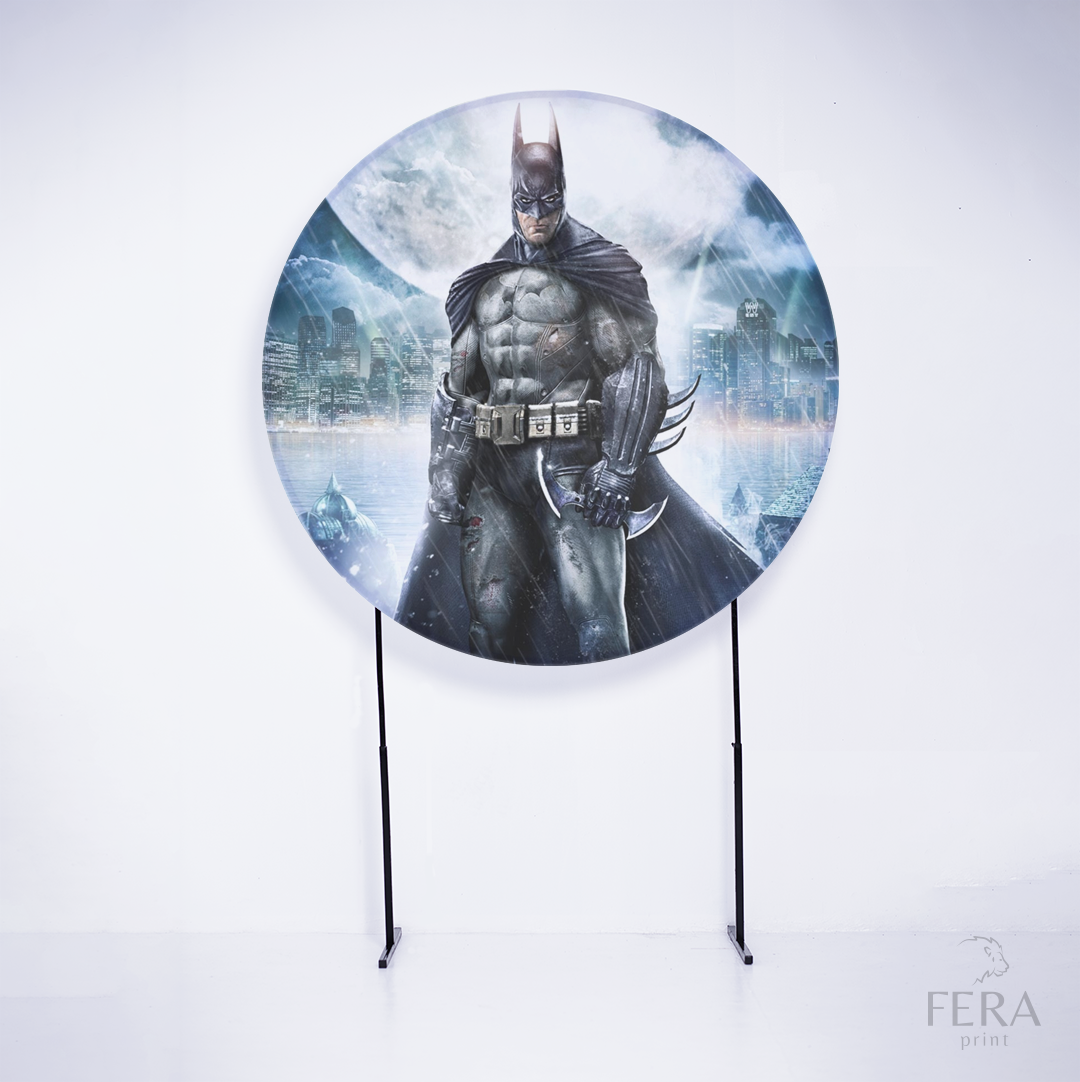 Painel Redondo Herói Morcego Arkham Sublimado