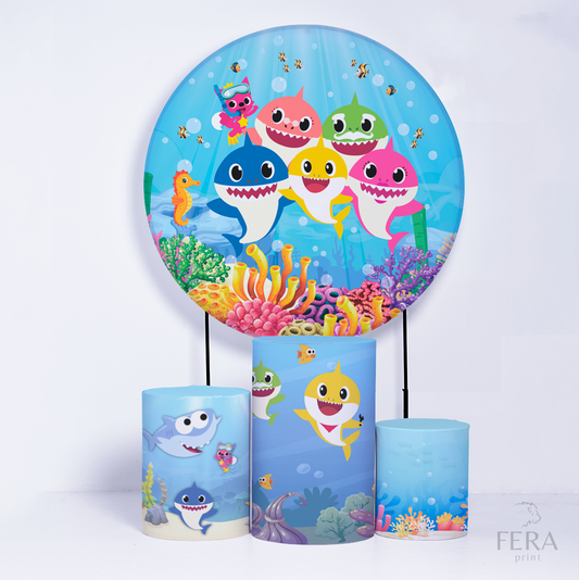 Kit Capa Cilindros + Capa Painel Bebê Tubarão Sublimado
