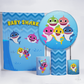 Kit Painéis + Trio Capa Cilindro Casado Bebê Tubarão Azul Sublimado