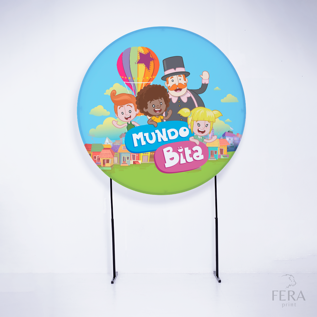 Painel Redondo Mundo Bigode Sublimado