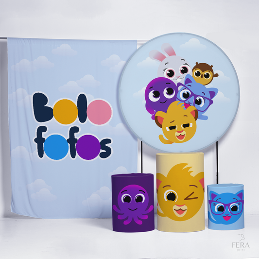 Kit Painéis + Trio Capa Cilindro Casado Bichinhos Sublimado