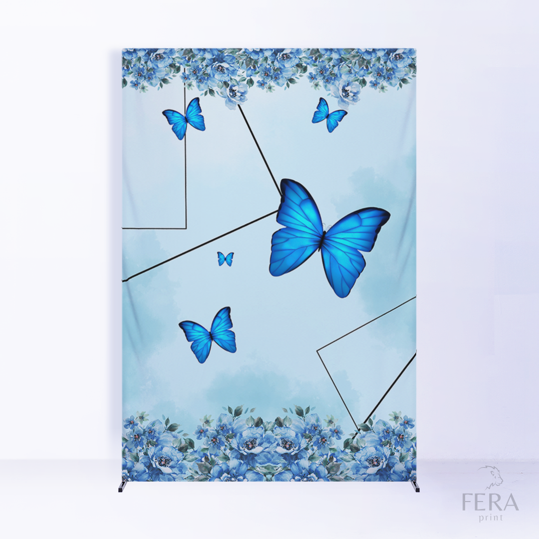 Painel Lateral Borboleta Azul c/ Forro