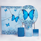 Kit Painéis + Trio Capa Cilindro Casado Borboleta Azul Sublimado