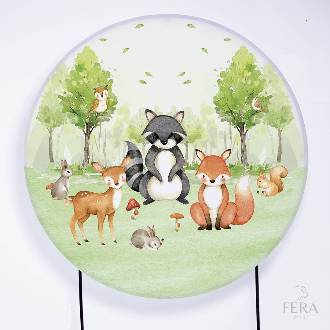 Painel Redondo Bosque Arvore Sublimado