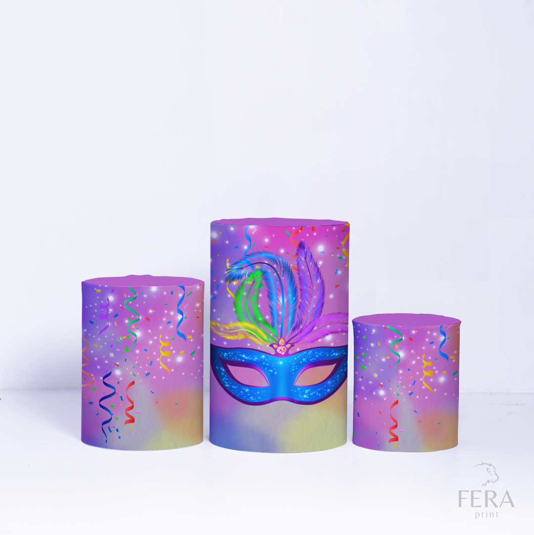 Kit Capa Cilindros + Capa Painel Carnaval Colorido Sublimado