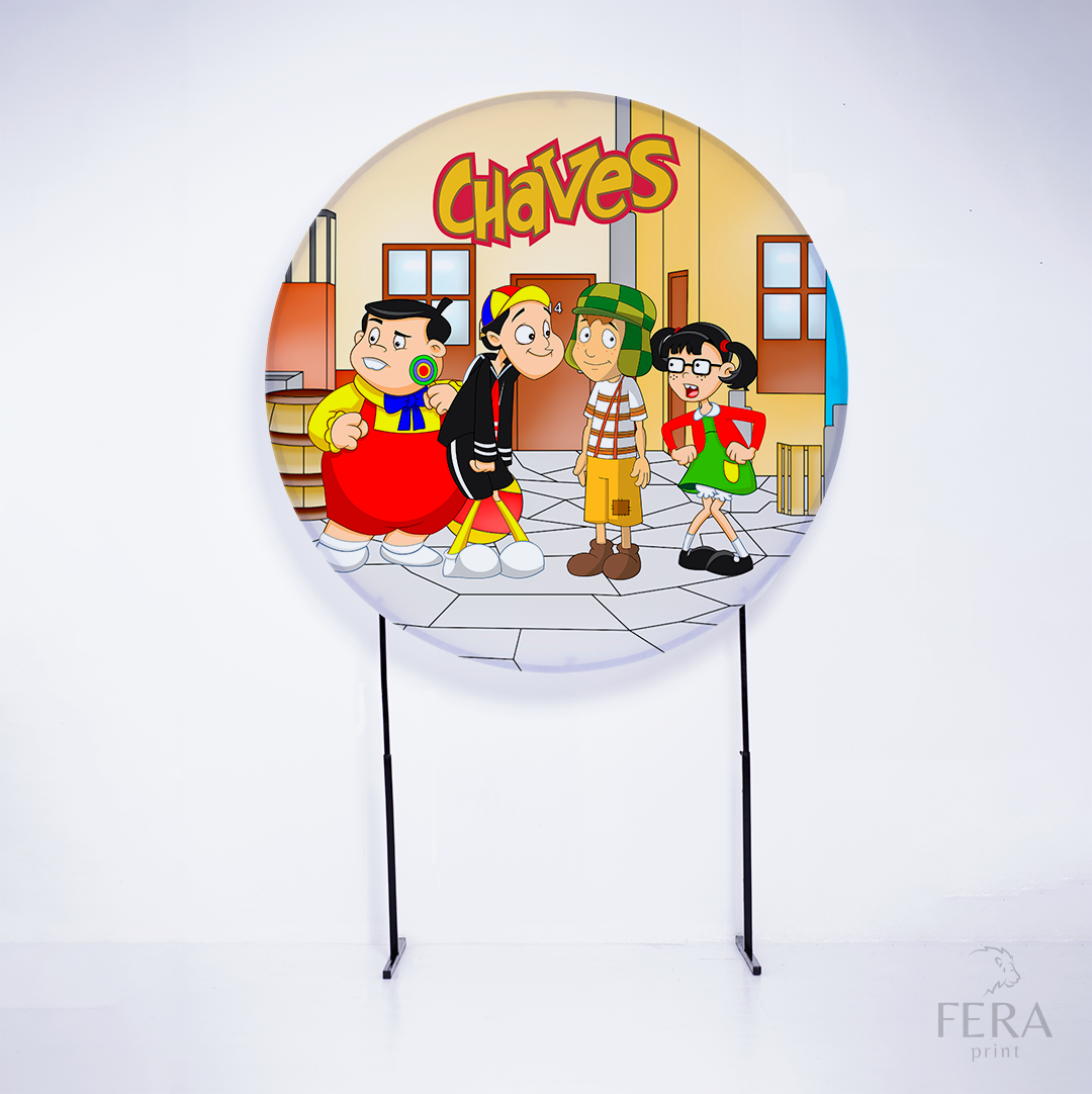 Painel Redondo Menino do Barril Desenho Sublimado