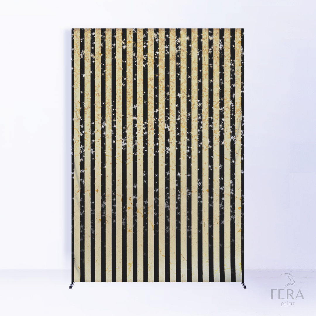 Painel Lateral Preto e Dourado c/ Forro