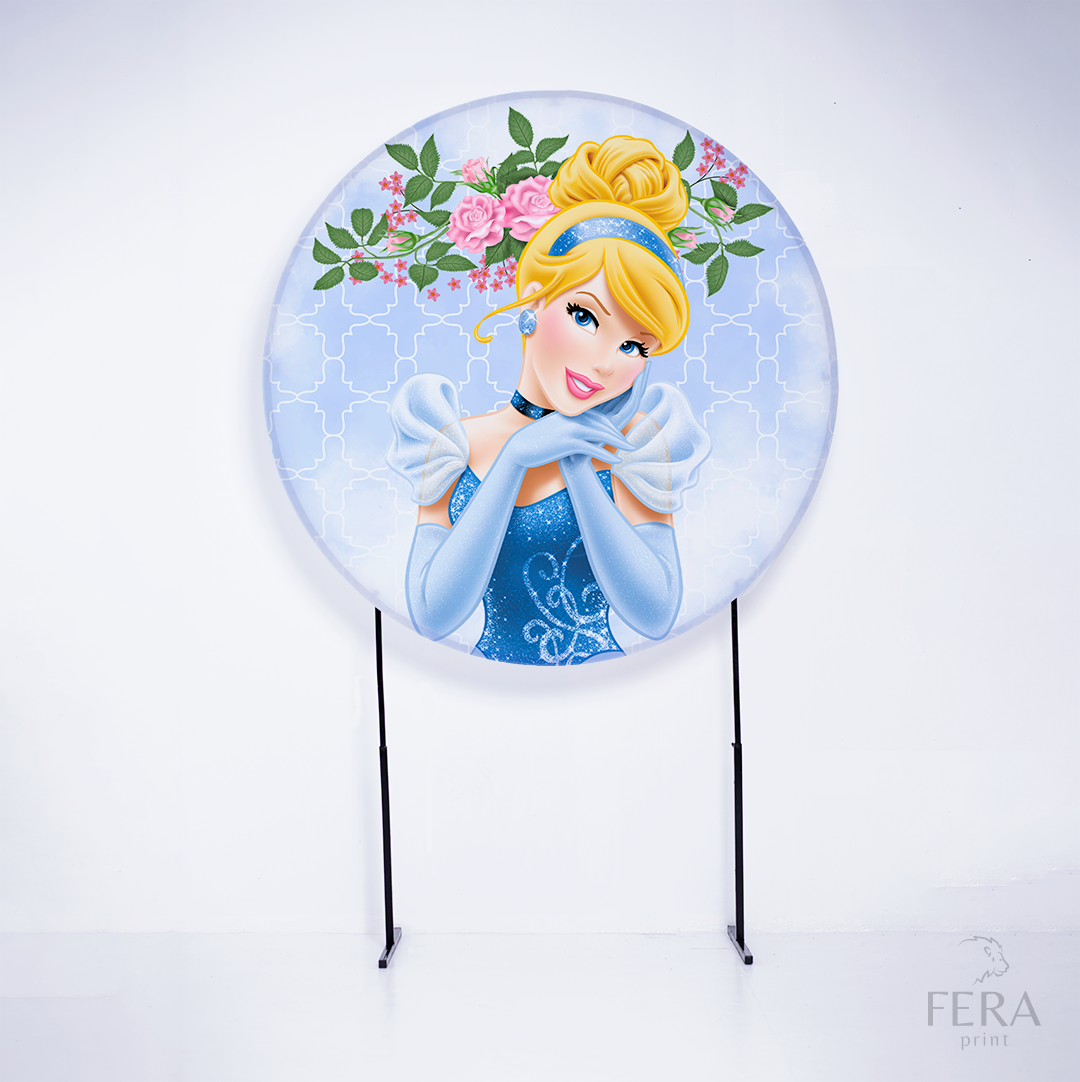 Painel Redondo Princesa Flores Sublimado