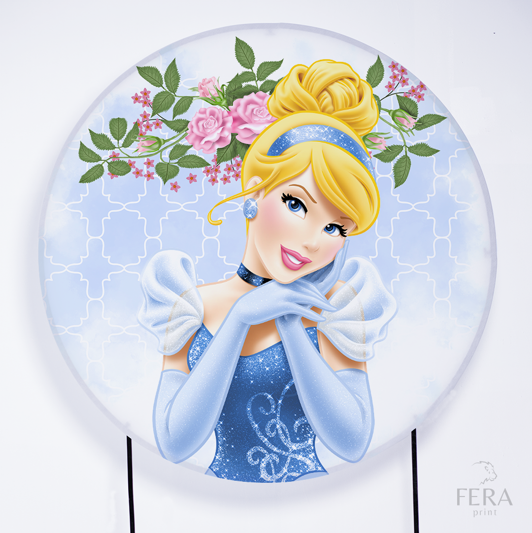 Painel Redondo Princesa Flores Sublimado