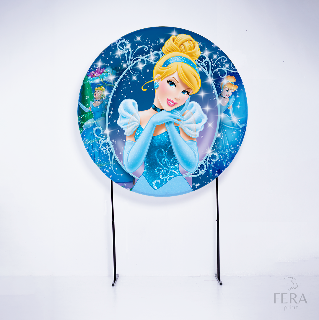 Painel Redondo Princesa Azul Sublimado