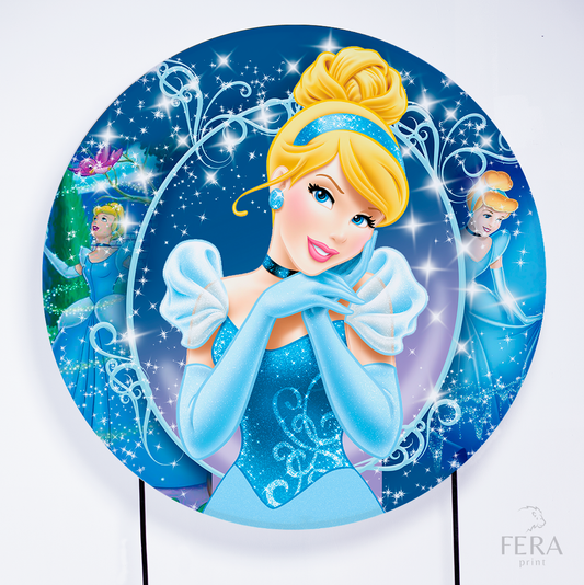 Painel Redondo Princesa Azul Sublimado