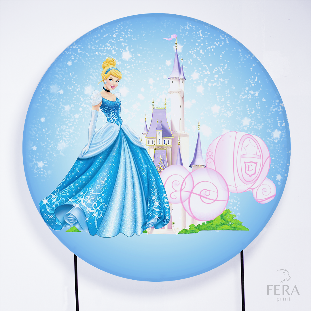 Painel Redondo Princesa Castelo Sublimado
