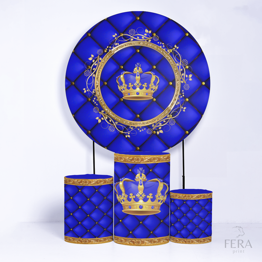 Kit Capa Cilindros + Capa Painel Príncipe Azul e Dourado Sublimado