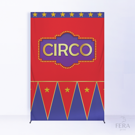 Painel Lateral Circo Vermelho e Azul c/ Forro