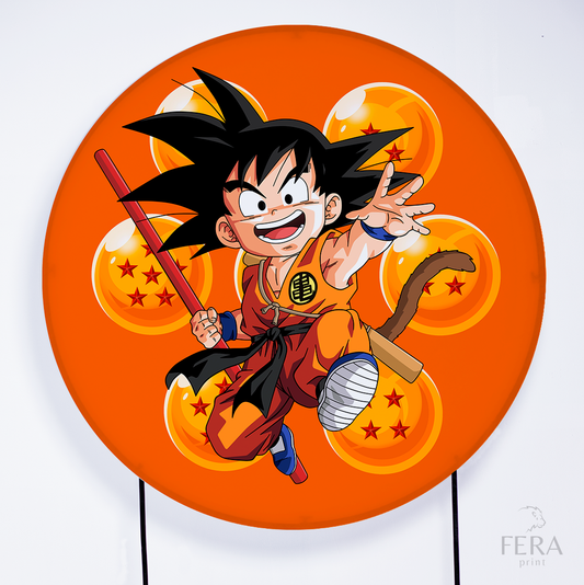 Painel Redondo Dragon Z Laranja Sublimado
