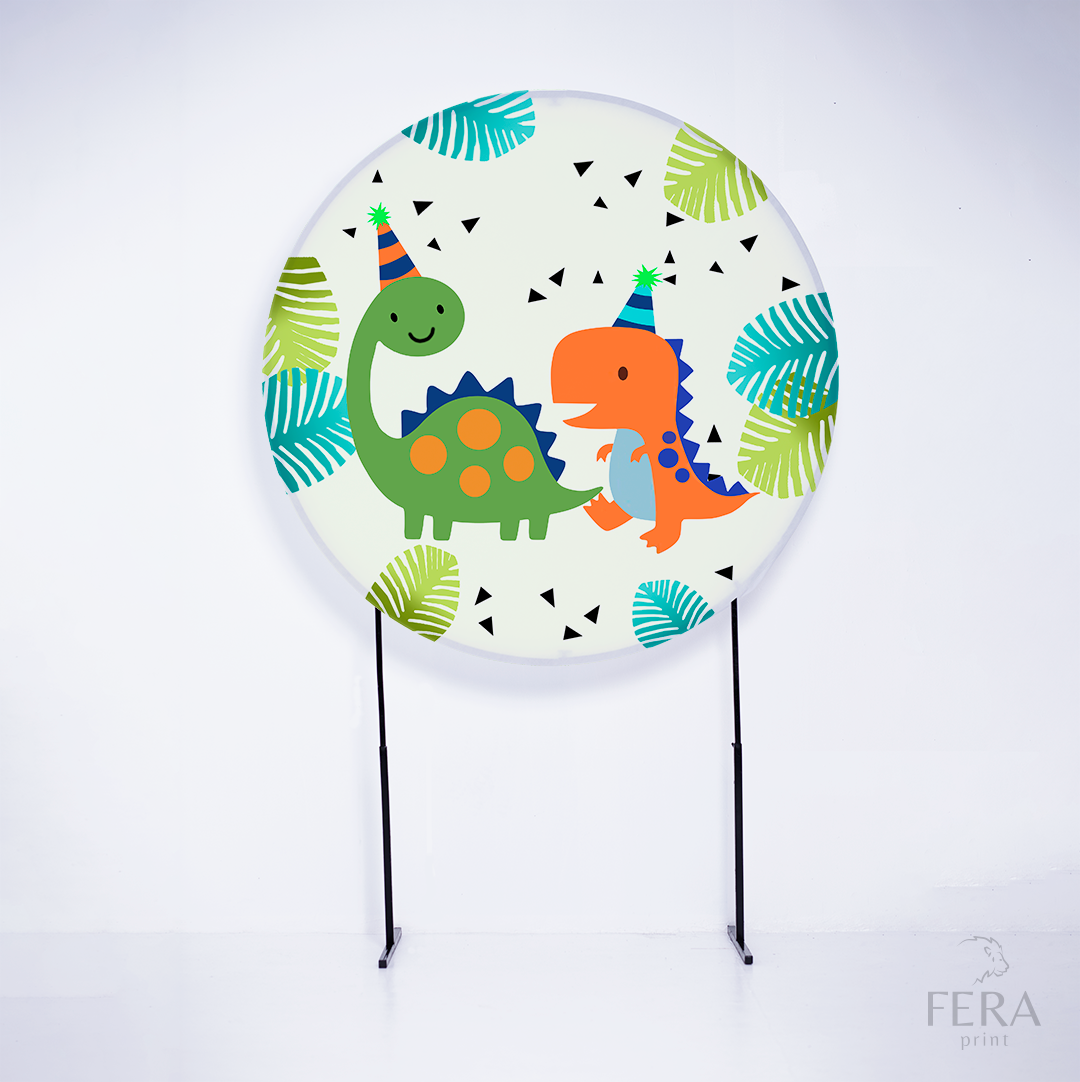 Painel Redondo Dino Baby  T-Rex Sublimado
