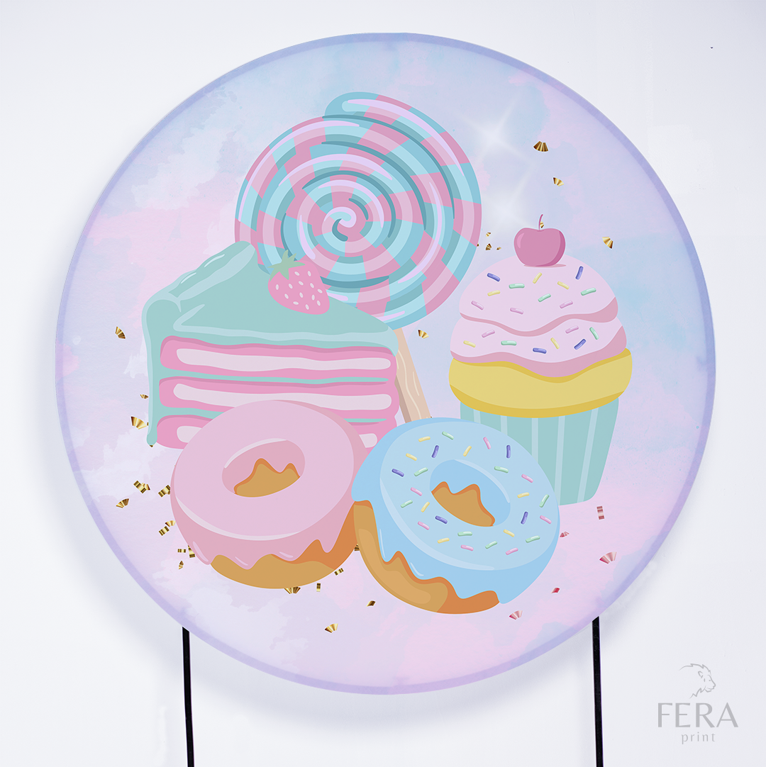 Kit Capa Cilindros + Capa Painel Doces Donuts Sublimado