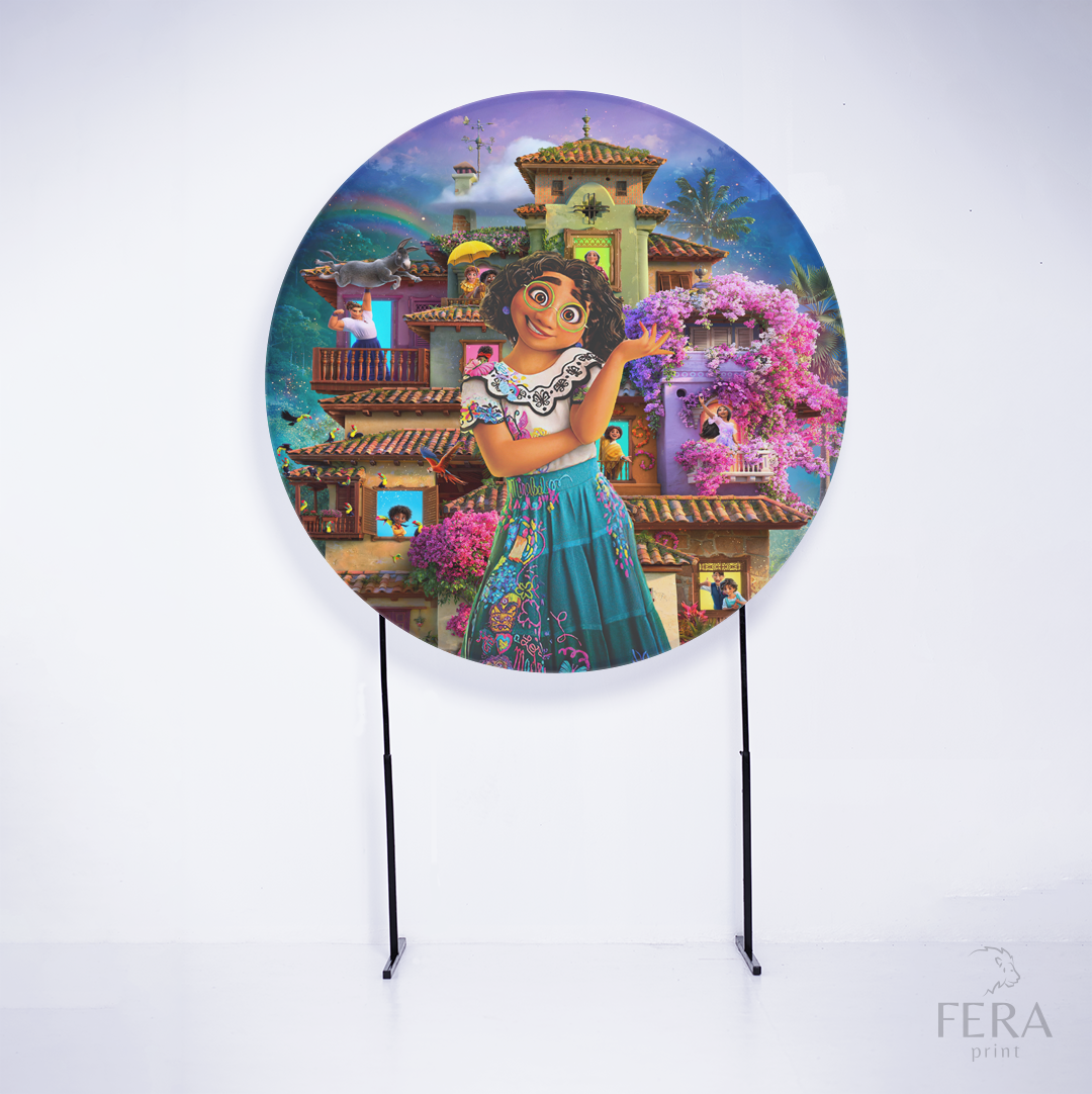 Painel Redondo Família Encantada Casita Sublimado