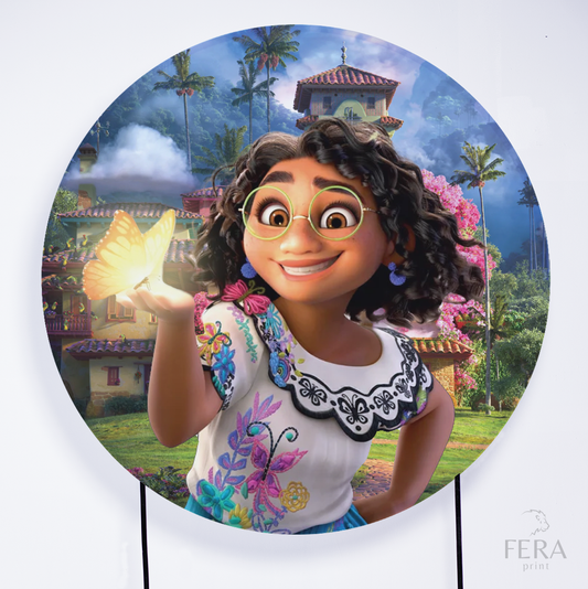Painel Redondo Família Encantada Menina Sublimado