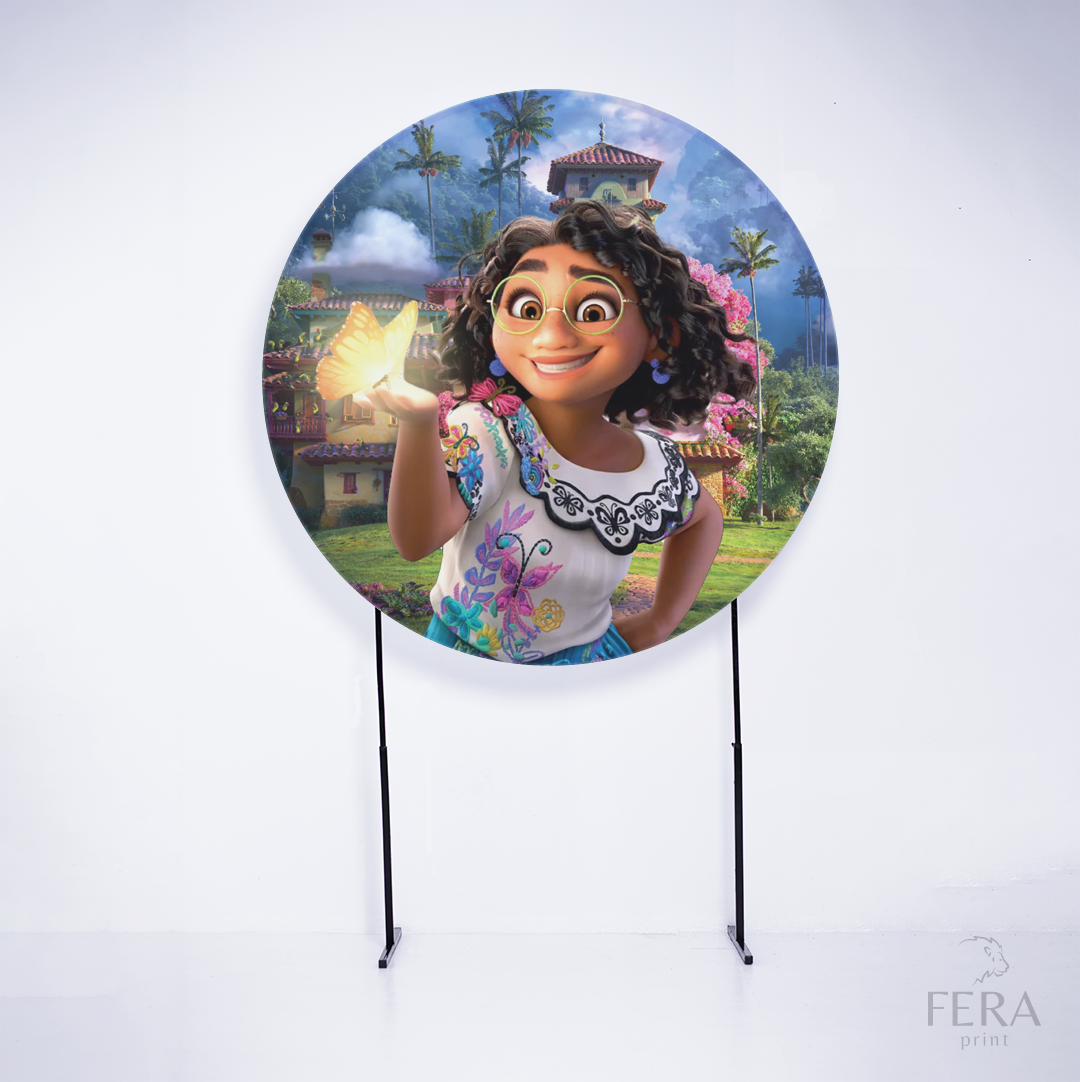 Painel Redondo Família Encantada Menina Sublimado
