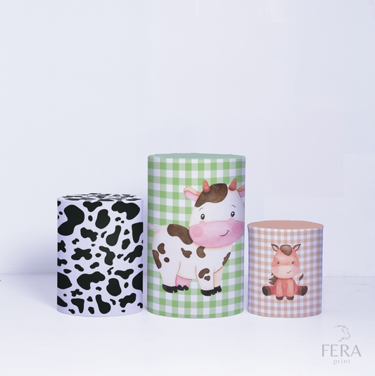 Trio Capa Cilindro Fazendinha c/ Elástico