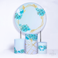 Kit Capa Cilindros + Capa Painel Floral Turquesa Sublimado