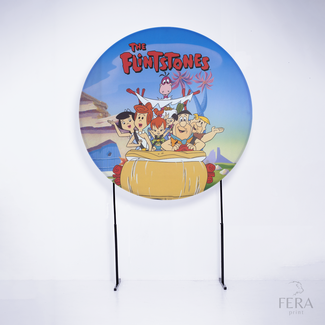 Painel Redondo Família da Época da Pedra Azul Sublimado