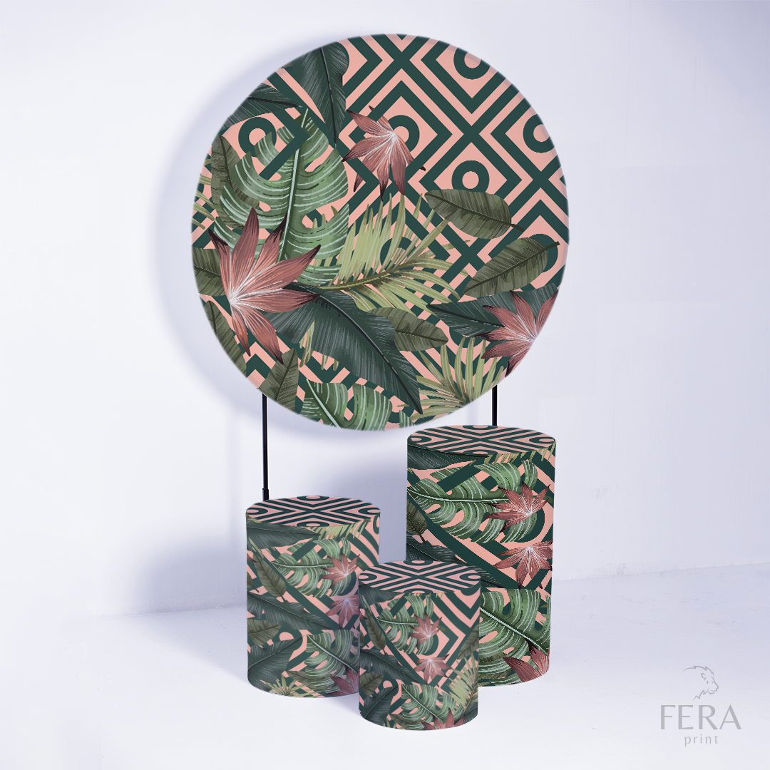Kit Capa Cilindros + Capa Painel Folhas Sublimado